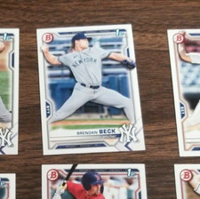 BRENDAN BECK 2021 BOWMAN DRAFT CARD BD-118 NEW YORK YANKEES (FIRST ROOKIE BASE)
