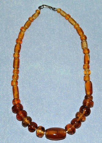 Large Graduated Amber Bead Necklace Mexican Amber Fac Gem