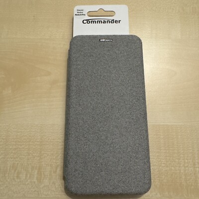 COMMANDER Book Case CURVE für Xiaomi Redmi Note 8 Pro Suit Elegant Gray - NEU