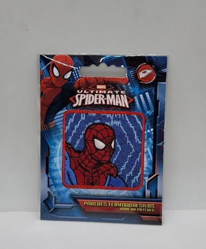Disney Marvel Ultimate Spider-Man Iron-On Patch: Blue Comic Head Square New Ship - Picture 11 of 11