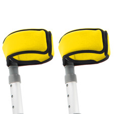 Padded Crutch Cuff Covers - Soft Sleeve to Reduce Discomfort - Yellow Neoprene