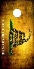 Dont tread on Me Grunge flag2LAMINATED Cornhole Wrap Bag Toss Skin Decal Sticker