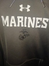 Under Armour Marines Sweatshirt Mens Size Large USMC Pull Over Hoodie Pocket