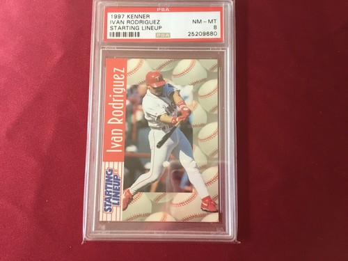 1997 kenner starting lineup ivan  rodriguez psa 8 Baseball Card - Picture 1 of 2