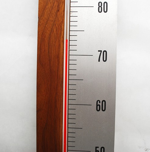 Vintage MCM Honeywell Advertising Thermometer Walnut LARGE Herman Miller Office - Picture 5 of 8