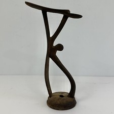 Antique Rustic Sculptural Cast Iron Shoe Shine Stand Foot Rest /cb