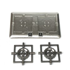 Dollhouse 1/12 Miniature Metal Dual Burner Gas Stove Furniture Kitchen Accessory