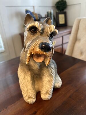 Vintage 1986 Schnauzer Dog Statue Large Figure! HTF Universal