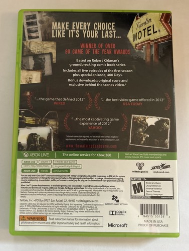 The Walking Dead -- Edizione Gioco dell'Anno (Microsoft Xbox 360, 2013) TESTATO - Foto 2 di 3