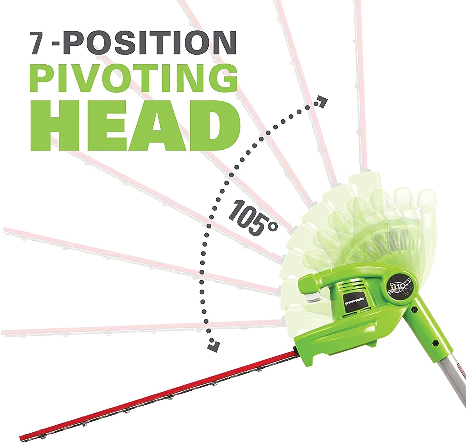 40V Cordless Pole Saw Battery Powered Hedge Trimmer Attachment Cutting Tool Only