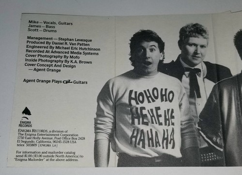 AGENT ORANGE THIS IS THE VOICE 1986 TAPE CASSETTE ENIGMA RECORDS PUNK ROCK lp 45 - Picture 16 of 24