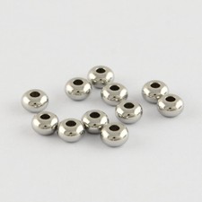 500pcs BEST Silver 304 Stainless Steel Smooth Rondelle Beads DIY 5x3mm hole:2mm