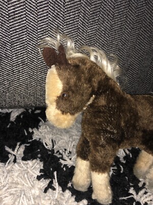 10” ANTIQUE HORSE VINTAGE PLUSH STEIFF STUFFED ANIMAL BROWN