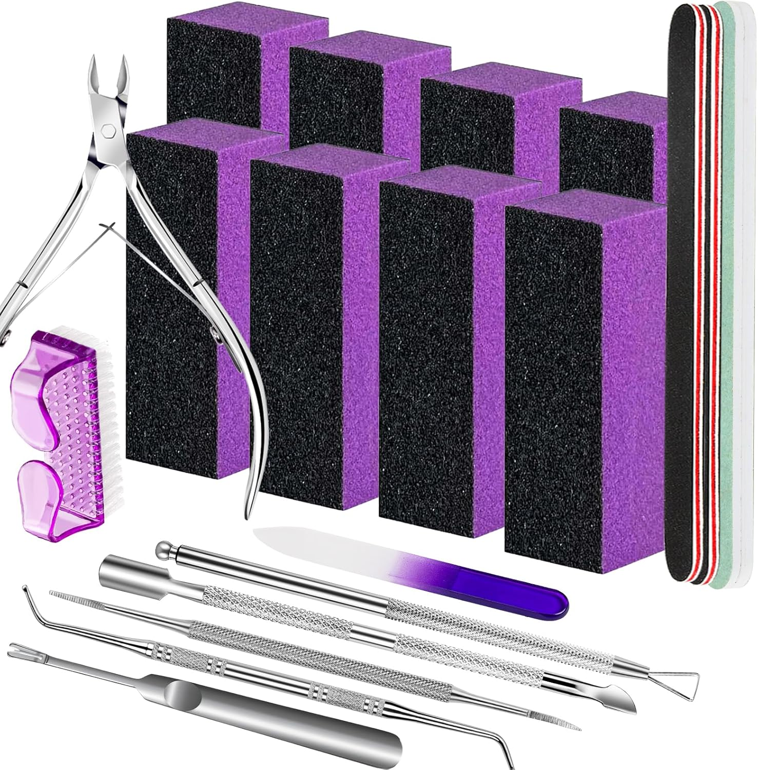 Nail Care Kit, Nail Buffers and Files, Nail Cuticle Tools Kit, Nail Manicure Too