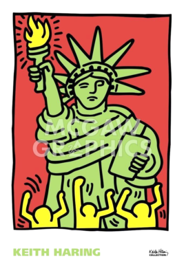 額装品/Statue of Liberty 1986/キース ヘリング/ポスター Statue of Liberty, 1986 by Keith Haring Art Print New York City