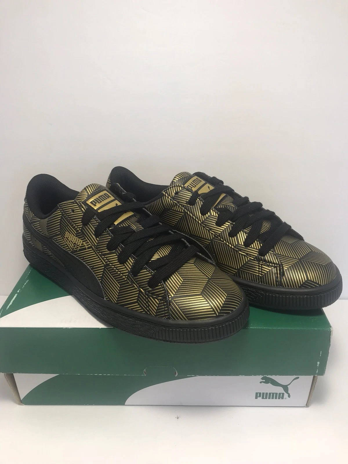 Scarpe da ginnastica classiche oro nero Puma taglia 6 cestino
