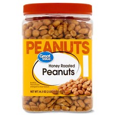 Great Value Honey Roasted Peanuts, 34.5 oz