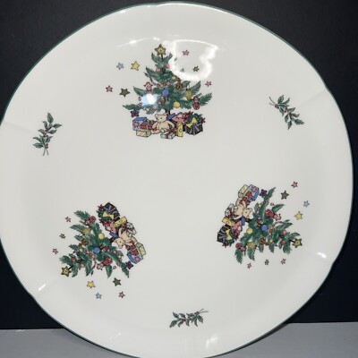 NIKKO JAPAN FINE TABLEWARE PLATE HOLIDAY CHRISTMAS TREE 11 1/2  PRISTINE!