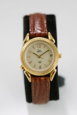 Timex Indiglo Uhr Damen Gold Edelstahl St Braunes Leder Wr Licht Datum Quarz