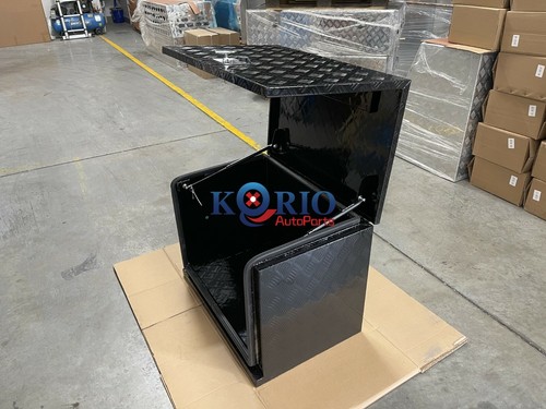 BLACK Aluminium Toolbox Caravan Ute Generator Fridge Tool Box 750L x 500W x 600H - Picture 5 of 9
