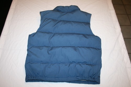 Vtg North Face Womens Down Blue Vest Brown Label Medium Puffy Large USA Nylon - Picture 9 of 9
