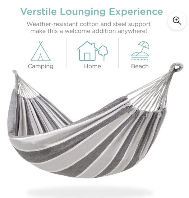 Best Choice Products 2 человека бразильский стиль хлопок двойной гамак кровать - сталь - Изображение 4 из 4