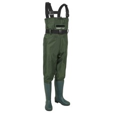 Unisex PVC Nylon Chest Waders Bootfoot Fishing, Hunting Waders Pants Waterproof