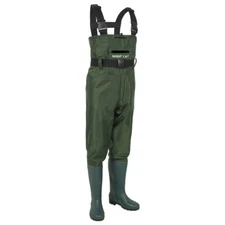 Unisex PVC Nylon Chest Waders Bootfoot Fishing, Hunting Waders Pants Waterproof