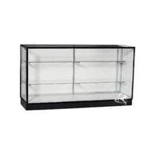 Extra Vision 60 Inch Glass Display Showcase with Black Aluminum Frame