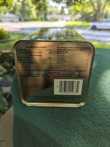 Uncle Ben's Rice Vintage 1987 Collector's Tin Box Tall Rectangular Storage Decor - Picture 7 of 9