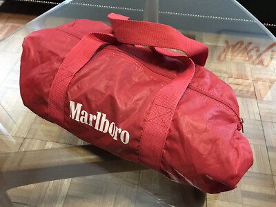 small red duffle bag