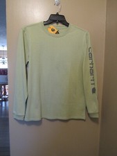 NEW WOMEN'S SMALL 4/6 LS HEAVYWEIGHT LOOSE FIT CARHARTT GRAPHIC T-SHIRT