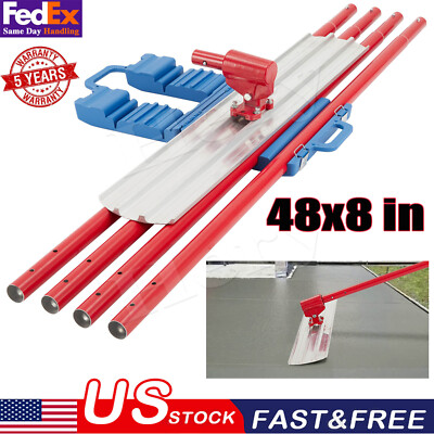 Bull Concrete Float Kit 48''x8'' Concrete Tool Trowel Float 4 Handle Round End