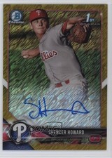 2018 Bowman Chrome Prospect Gold Shimmer Refractor 3/50 Spencer Howard Auto 1si8