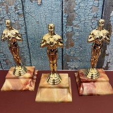 3 Metallic Gold Plastic Statue Achievement Trophy Ready To Engrave 1st 2nd 3rd