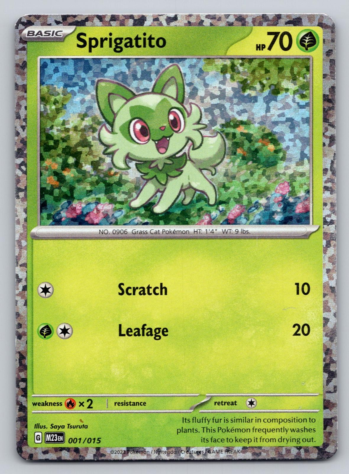 Pokemon Sprigatito 001 Holo Promo McDonald's Collection 2023 015 LP