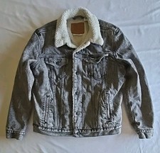 Levi's Vintage Fit Sherpa Trucker Jacket Stonewash Grey Denim Size Large