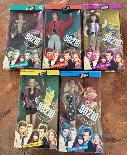 Vintage 1991 Mattel Beverly Hills 90210 Doll Collection Complete Set Of 5