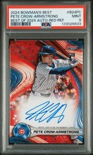 2024 Bowmans Best Pete Crow Armstrong ROOKIE RED REFRACTOR AUTO 1 /5 PSA 9 RC