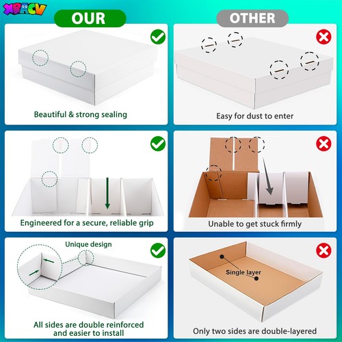 Trading Card Storage Box, 4 Row 3200 Count Collector 1-pack, Bright White - Picture 5 of 6