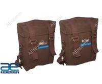 MilitäR GepäCkträGertaschen Canvas Braun FüR Royal Enfield New Classic Reborn...