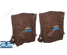 Military Pannier Bags Canvas Brown For Royal Enfield New Classic Reborn 350 @RE