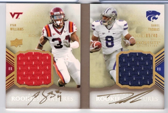 2011 Exquisite Collection Ryan Williams Daniel Thomas Book Auto RC #'ed 05/40