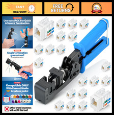 90 Speed Termination Tool 20-Pack RJ45 Cat6 Keystone Jacks - Slim Profile Whi