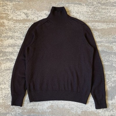 MHL Margaret Howell Woll Rollkragen Strick Pullover Pulli XL Herren dunkelbraun