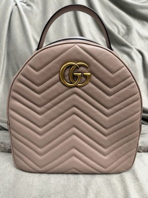 Gucci GG Marmont Backpack Small Beige Leather