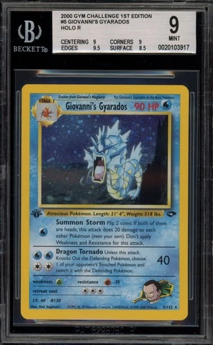 Pokemon Giovanni's Gyarados Gym Challenge 1st Edition Holo Rare #5 BGS 9 Mint