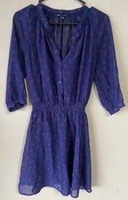 gap xs dress Semi Sheer No Lining  Knew Length Blue Pink Butterflies