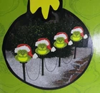 Gemmy The Grinch Light Up Battery Operated Pathway Stakes 4 Count NIB