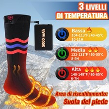Calze riscaldate ricaricabili, 3 teperature regolabili elettriche Uoo e donna Calze teriche